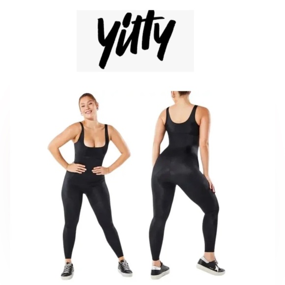 YITTY Black Sleeveless Headliner Shaping Catsuit Jumpsuit M - Picture 1 of 13
